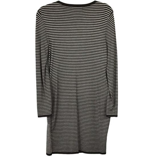 Michael Kors Ponte Knit Heather Pearl Gray Stripe Knit Dress Stretch Fitted sz S - Picture 6 of 13